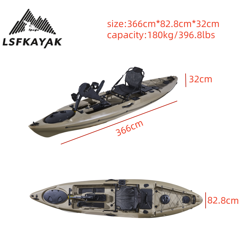 2025 Factory 12ft 3.6m Single  - Fishing Kayak Pedal Drive ulasan dan harga