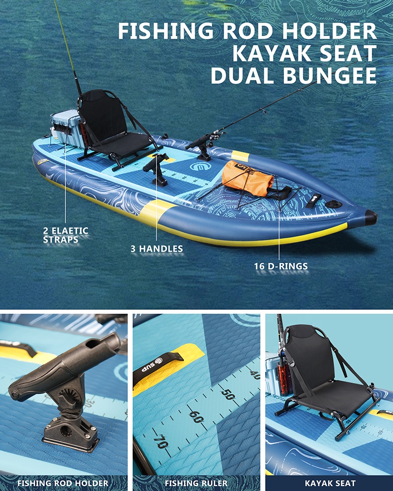 Three Air Chamber Inflatable F - Fishing Kayak Rod Holder ulasan dan harga